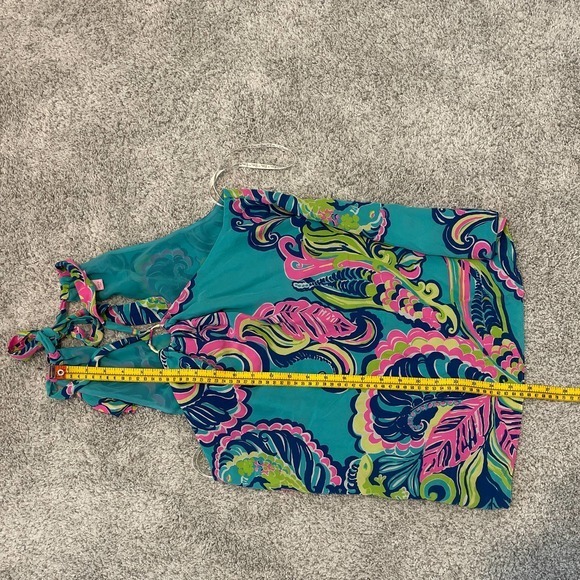 Lilly Pulizer Cassandra High Neck Tank Top 100% Silk‎ Small Pre-owned - Picture 8 of 8
